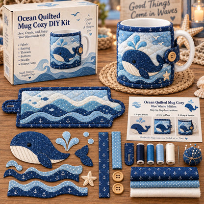 Ocean Jellyfish Quilted Mug Cozy DIY Kit