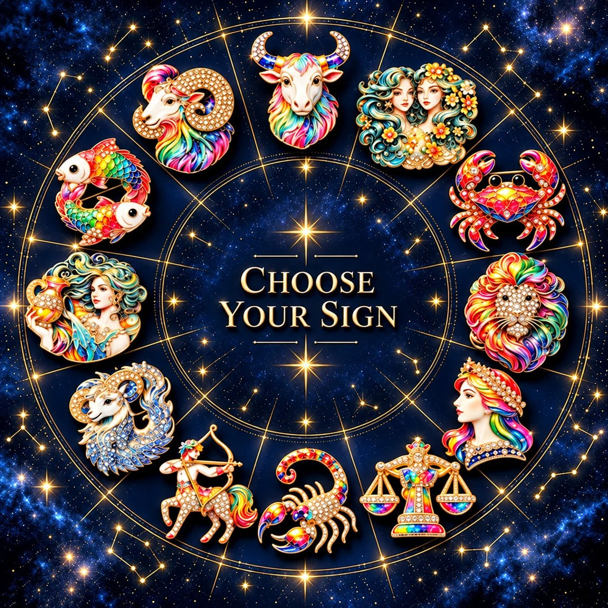 Luxury Zodiac Enamel Brooch – Turn a Simple Blazer into a Statement ✨