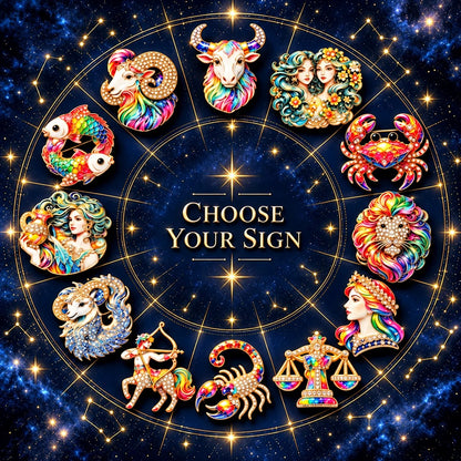 Luxury Zodiac Enamel Brooch – Turn a Simple Blazer into a Statement ✨