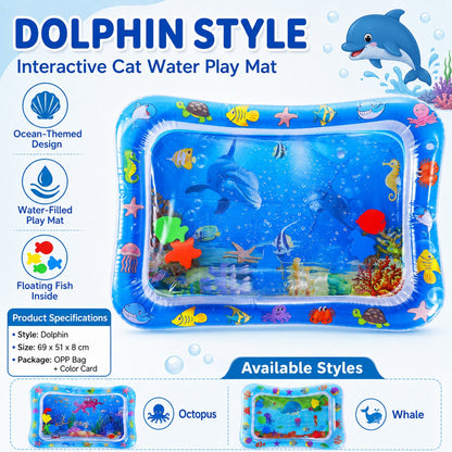 Buy 2 Free Shipping-Interactive Cat Water Play Mat with Floating Fish