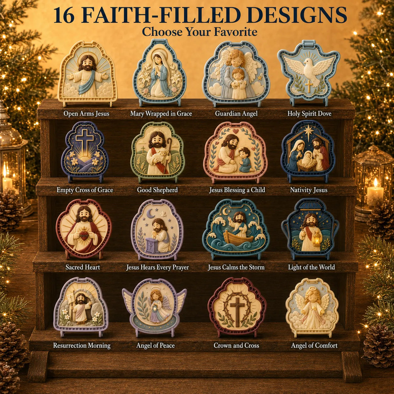 ⏳ Last Day 49% OFF – ✝️ 16-Design Christian Mini Pie Mold Collection | Reusable Embossed Molds for Shaping Detailed Jesus, Mary, Angels, Crosses, Dove & Faith-Inspired Pies 🥧✨