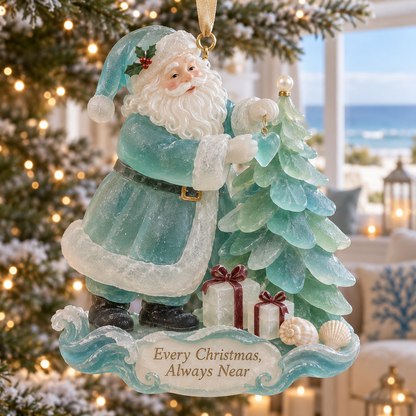 Coastal Santa Christmas Ornament