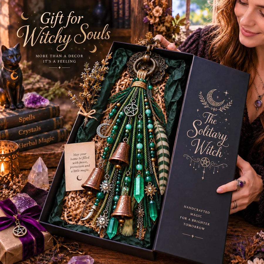 Green Witchy Door Charm gift presentation