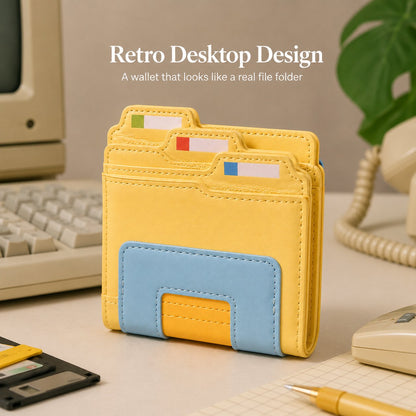 💾 Retro Folder Wallet | Slim, Lightweight & Easy-Carry Organizer for Daily Essentials