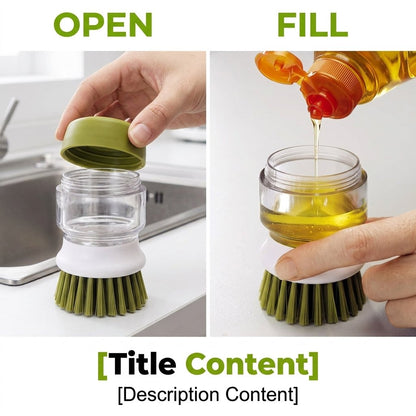 🔥HOT SALE🔥Palm Soap Dispenser Dish Brush with Storage Bracket Holder (2 Replacement Brush Heads)