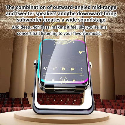 🎶📱 5-in-1 Wireless Induction Speaker & Adjustable Phone Stand