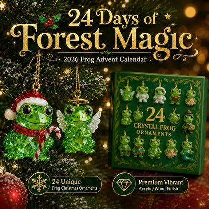🐸 Frog Advent Calendar 2026 – 24 Days Crystal Forest Frog Ornaments
