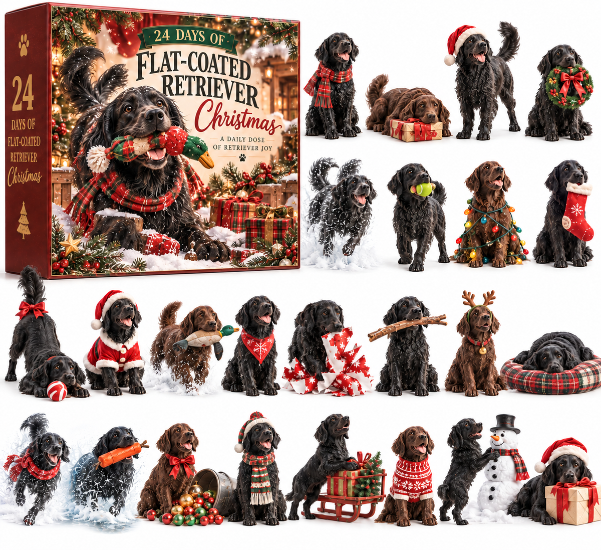 🐾 Flat-Coated Retriever Advent Calendar 2026 🎄 – 24 Days of Love, Laughter & Little Mischief ❤️