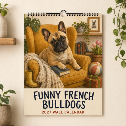 🐾 Funny French Bulldogs 2027 Wall Calendar – 12 Months of Charming Frenchie Moments