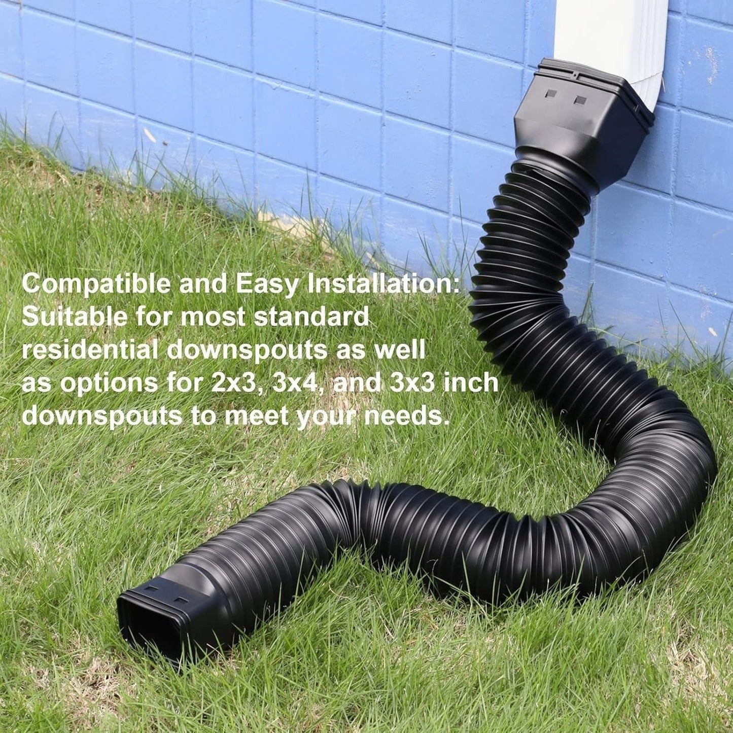 🌧️ Flexible Downspout Extension Kit – 22–63in Rainwater Drainage Pipe