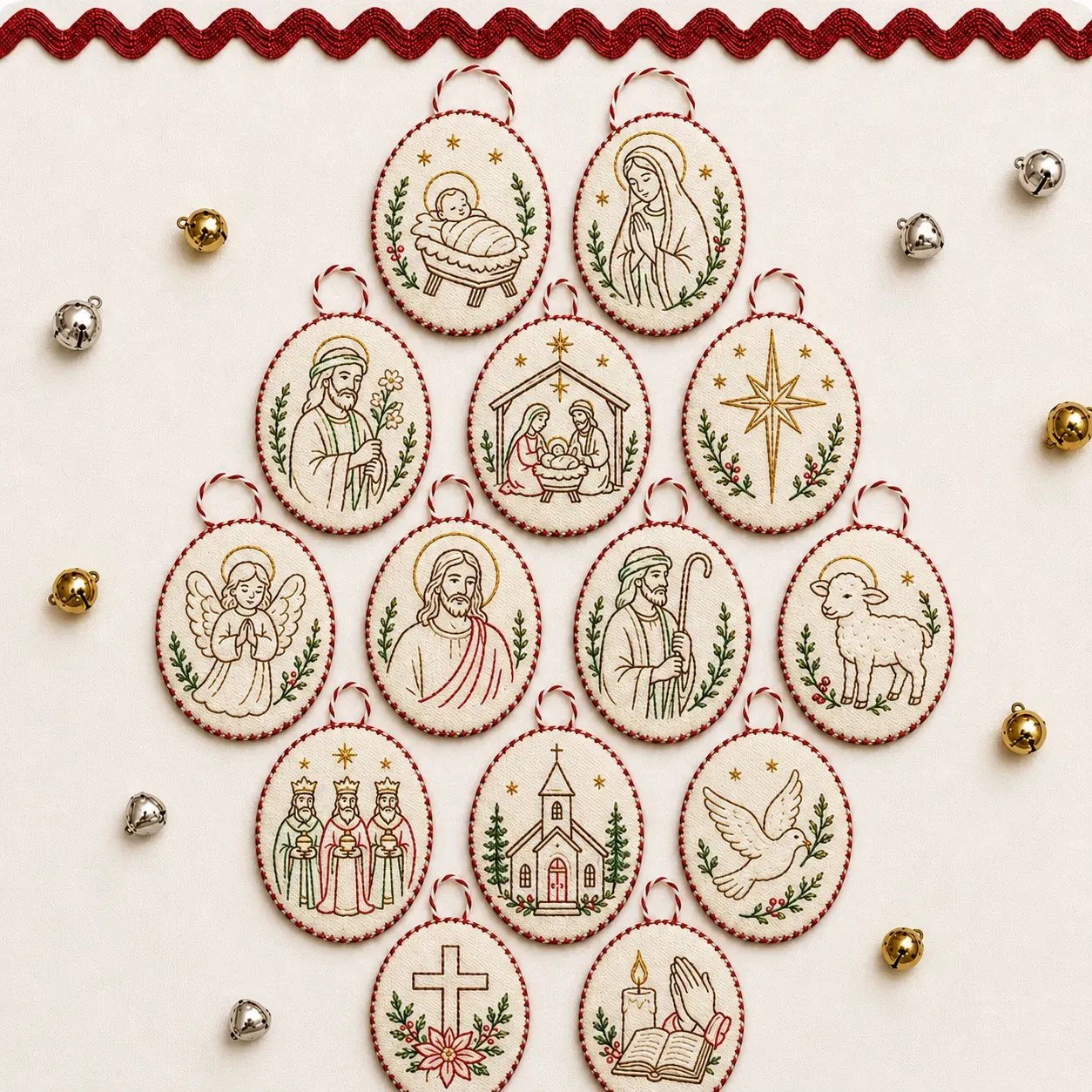 ⏳ Last Day 49% OFF – 🧵 Beginner-Friendly DIY Heirloom Oval Embroidery Ornament Kit Collection | Complete Kit with Embroidery Materials, Ornament Components & Step-by-Step Guide Included 💕