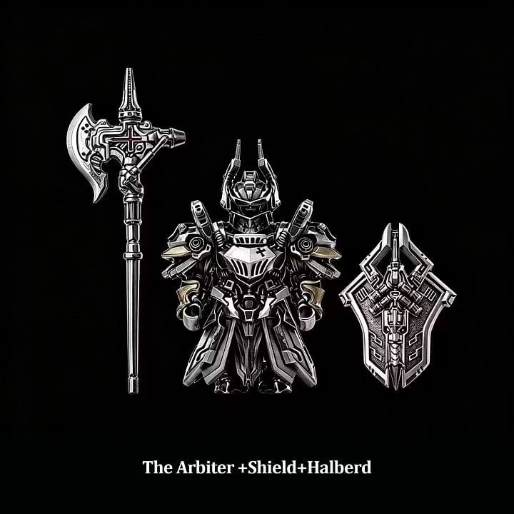 Pure‑Brass Mecha Arbiter Mini Figurine