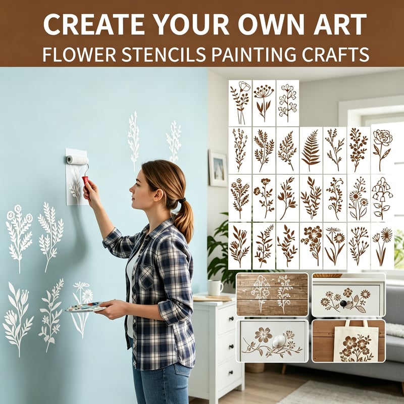 🔥24 PCS - Flower Stencils Painting Crafts Templates