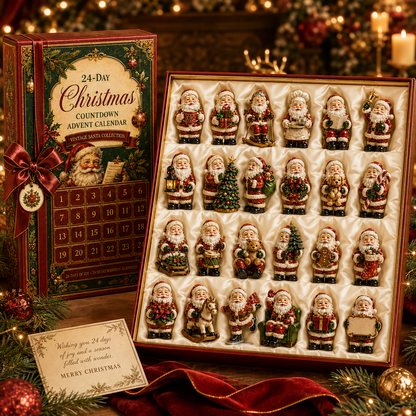 🔥24-Day Christmas Countdown Advent Calendar – Vintage Santa Series