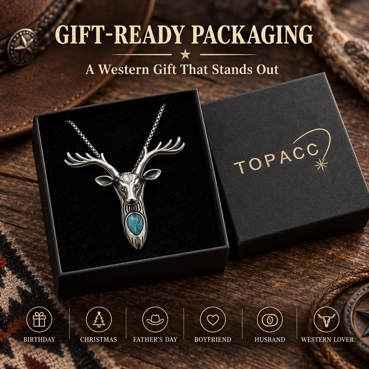 🐐 ✨ Western Skull Pendant Necklace & Belt Clip(📦Buy 2 Free Shipping)