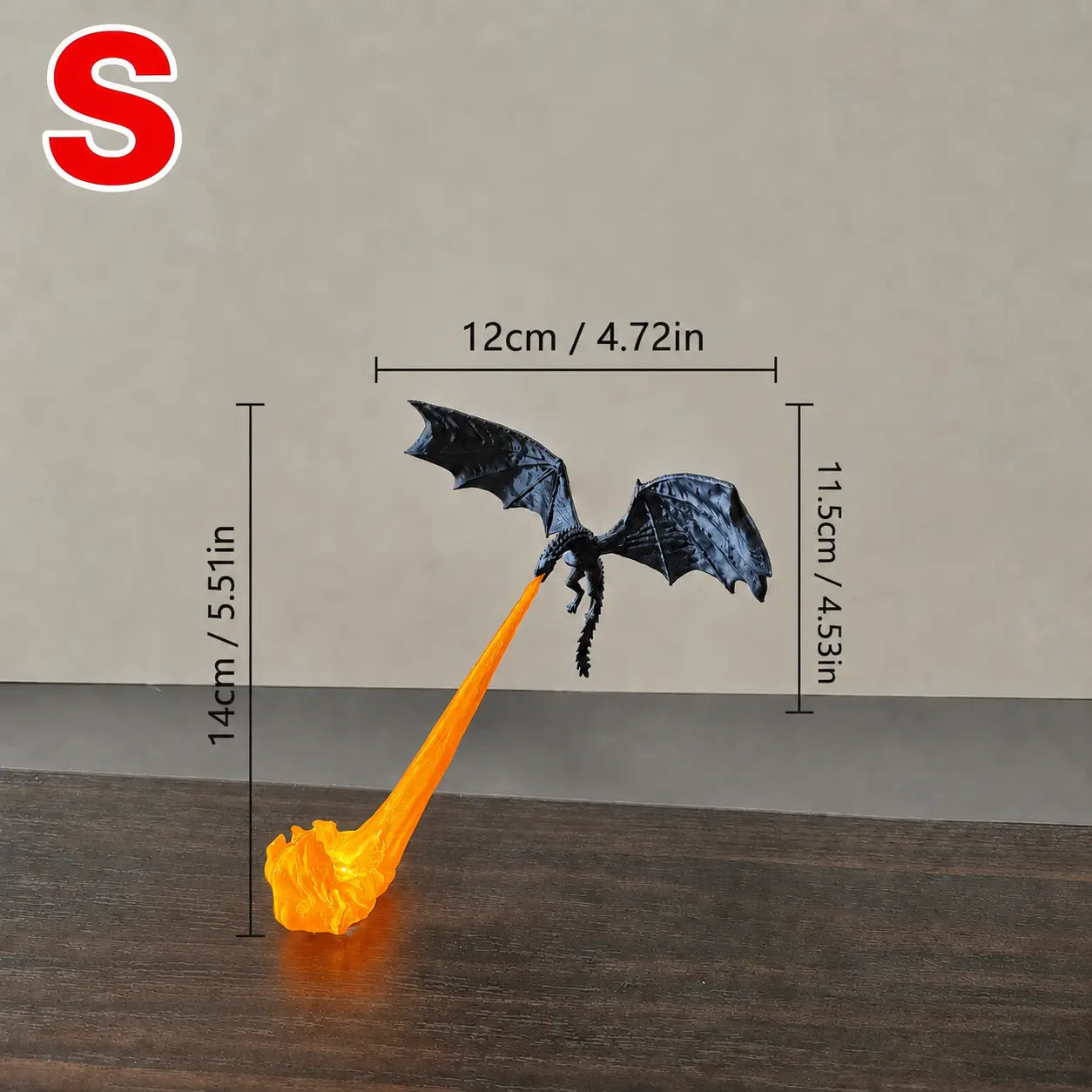 🔥  🐉| 3D Fire-Breathing Dragon LED Display – Fantasy Bookshelf Decor with Glowing Flame