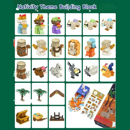 ⏳ Last Day 49% OFF – 🧱 24-Day Christmas Nativity Building Block Advent Calendar | 24 Daily Buildable Characters, Premium ABS Blocks & No-Glue Snap-Fit Assembly 🎄✨