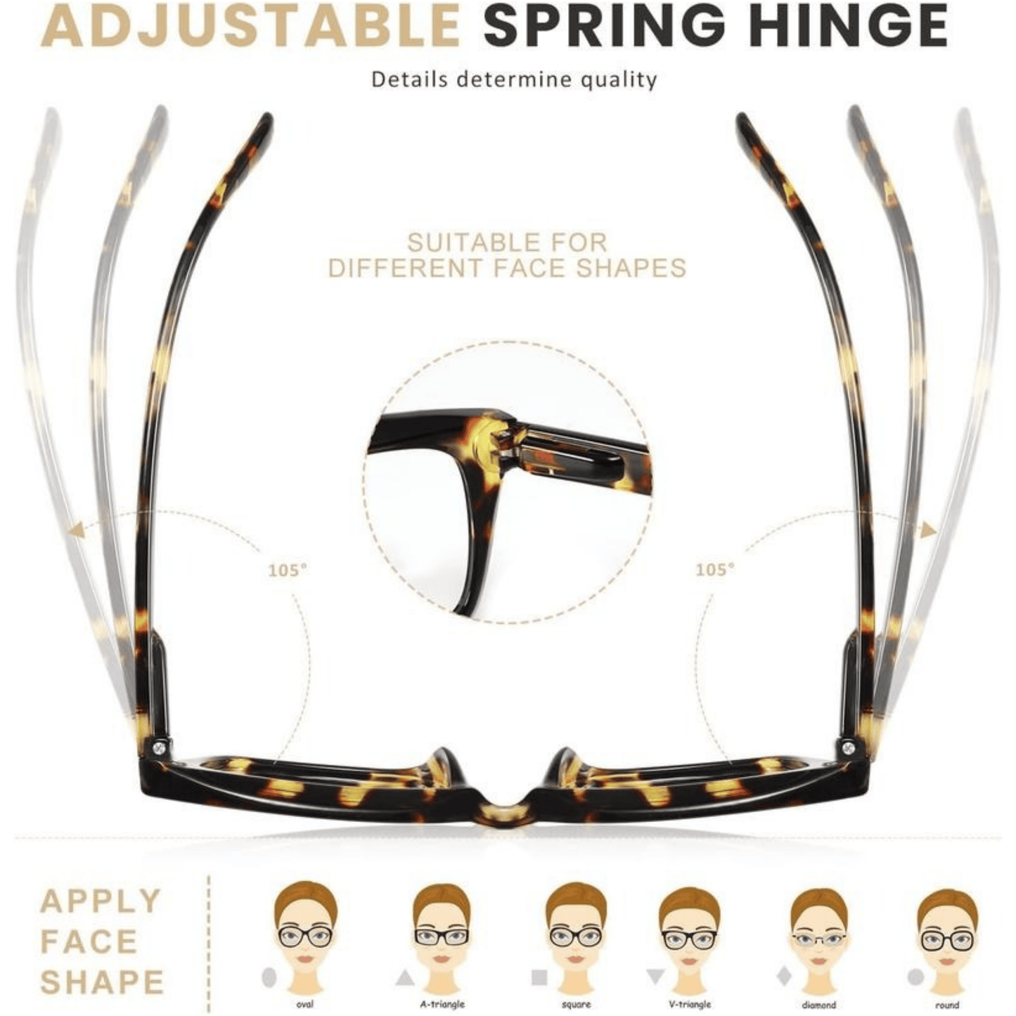 ✨👓Tortoiseshell Reading Glasses – Blue Light Blocking Oversized Square Readers