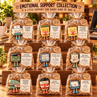 🔥 Emotional Support Desk Companions 🎁 Funny Coworker Gift with Encouraging Message Card