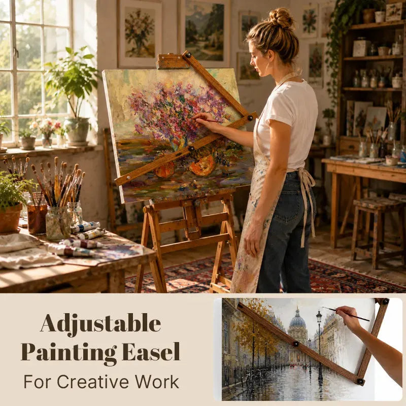 ⏳ Last Day 49% OFF – 🎨 Adjustable Artist Hand Rest | Wooden Painting Support Tool with Rotating Arms & Locking Knobs for Steadier Detail Work and Smudge-Free Canvas Painting 🖌️