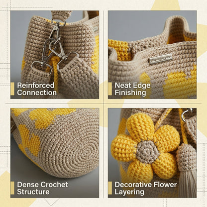 🎁🌼Only $34.99 This Week🌟🎉Handmade Crochet Flower Tote 🌼✨