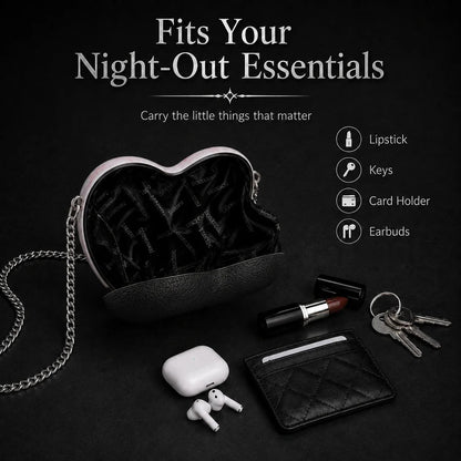 Gothic Heart Eye Crossbody Bag – Chain Statement Purse
