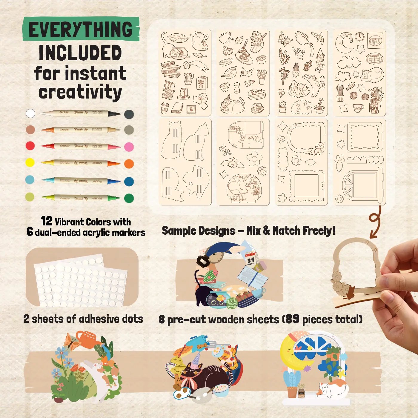 🎨Wood Painting Art Craft Kit - ✨Complete Handcraft Set with Crafting Tools(📦Buy 2 Free Shipping)