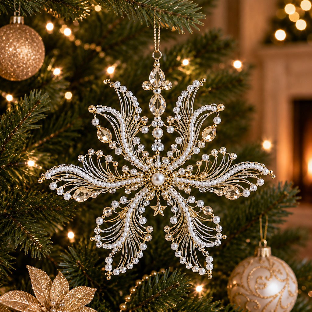 Beaded Snowflake Ornament DIY Kit