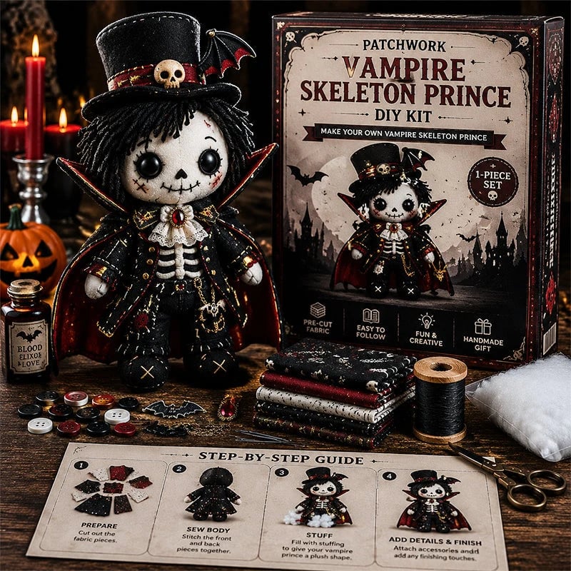 🔥HOT SALE🔥Last Day 49% OFF🎃 Patchwork Skeleton Witch Girl DIY Kit