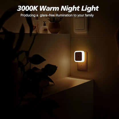 🔥HOT SALE🔥6pcs Night Light, Night Lights Plug into Wall , Nightlight Plug in Night Lights, Dusk to Dawn Night Lamp Led Night Light for Bedroom, Bathroom, Hallway Warm White