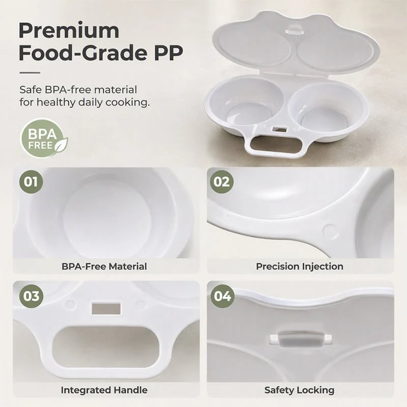 🥳2026 HOT SALE🥳💞50K+ SOLD! 🥚✨ 50% OFF + BUY 1 GET 1 FREE! Dual Cavity Microwave Egg Poacher – Quick oil‑free cooking, food‑grade PP & versatile. Perfect for busy mornings – healthy breakfast in minutes! ⚡🍳