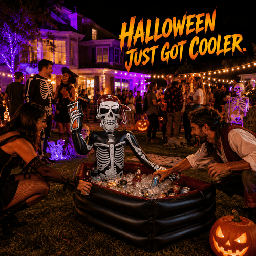 40-Gallon Inflatable Pirate Skeleton Cooler for Halloween