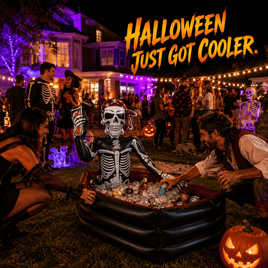 40-Gallon Inflatable Pirate Skeleton Cooler for Halloween