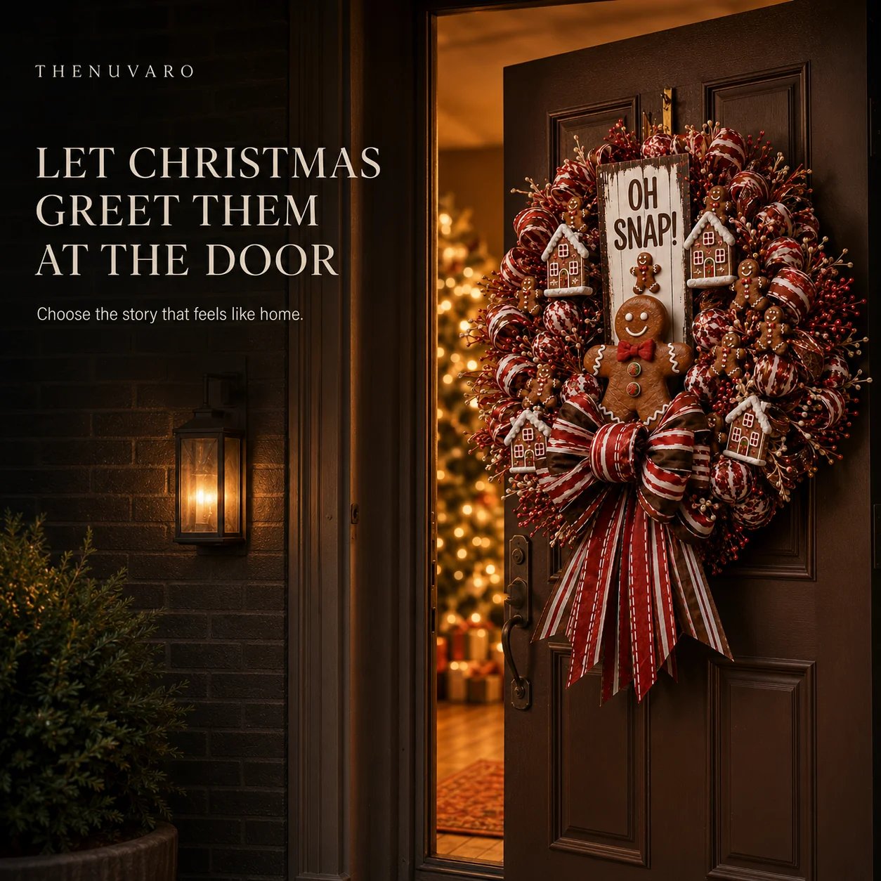 🎄 Oversized Themed Christmas Door Wreath – Snowman, Gingerbread & Santa Styles