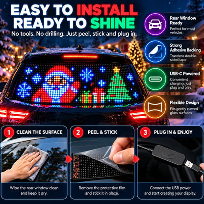 🚗 Smart LED Pixel Car Display | App-Controlled Text, Colors & Animations