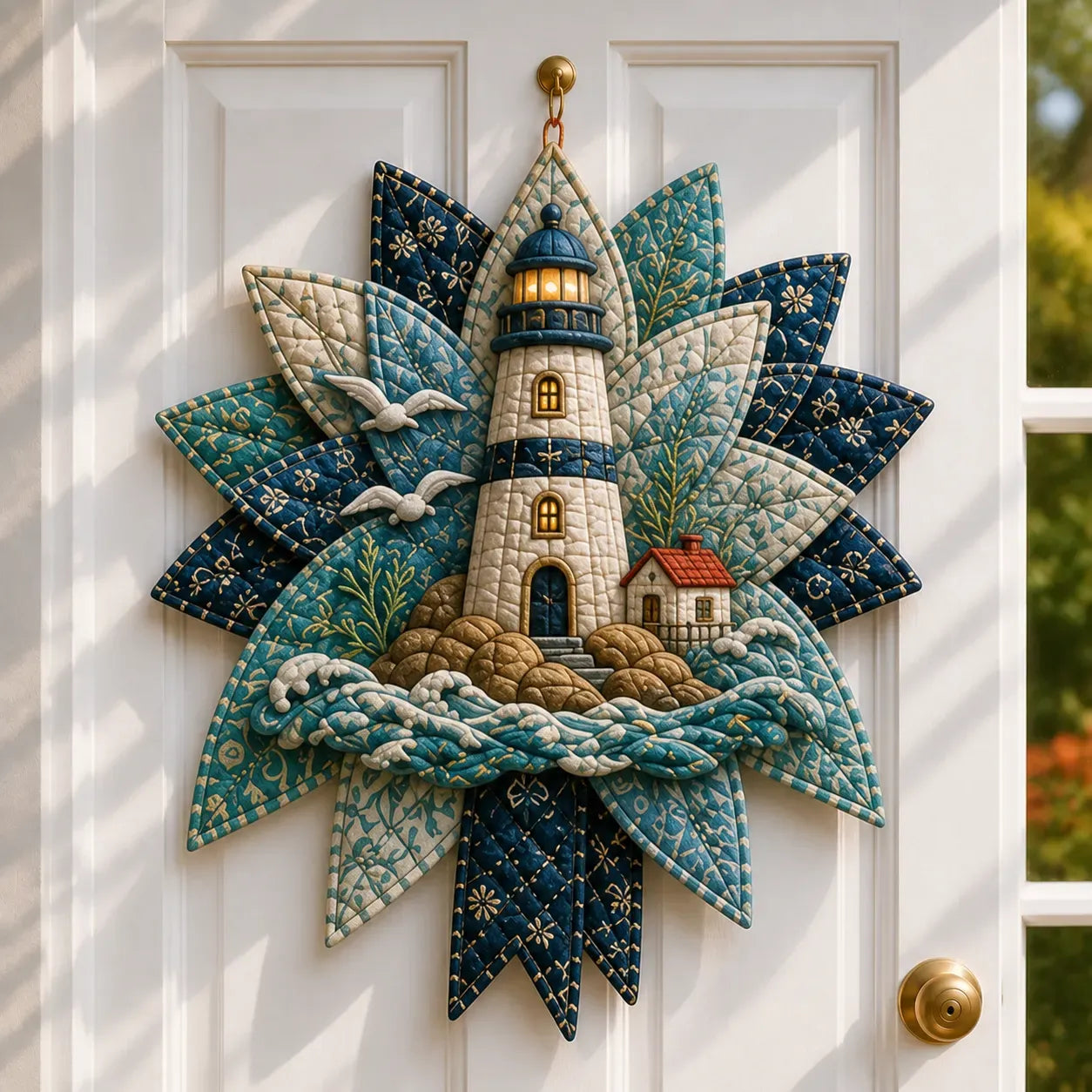 ⏳ Last Day 49% OFF – 🌊 Beginner-Friendly DIY Large Coastal Quilted Seaside Wreath Sewing Kit Collection | Complete Kit with Coordinated Fabrics, Sewing Materials & Step-by-Step Guide Included 💕