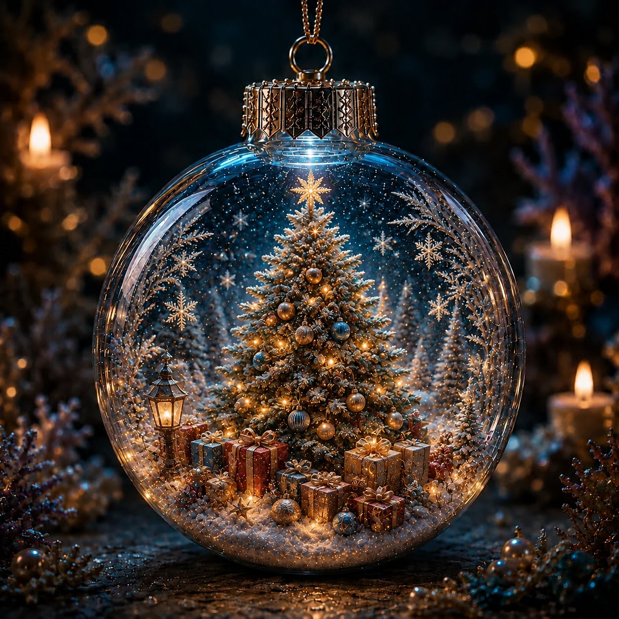 ⏳ Last Day 49% OFF – 🎄6-Piece Christmas Winter Scene Globe Ornament Collection | Detailed 3D Holiday Scenes, Coordinated Midnight-Blue & Gold Palette with Presentation Box Included ✨