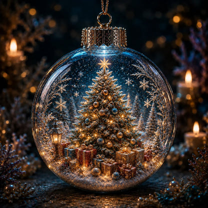 ⏳ Last Day 49% OFF – 🎄6-Piece Christmas Winter Scene Globe Ornament Collection | Detailed 3D Holiday Scenes, Coordinated Midnight-Blue & Gold Palette with Presentation Box Included ✨