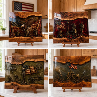 Handcrafted Veteran Memorial Display Boards(Ryan Handmade®)
