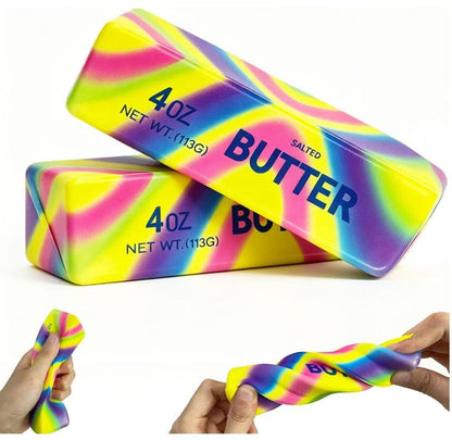🧈 Crunchy Butter Bar Squishy Toy – Satisfying Squeeze Sensory Fidget Toy for Stress Relief, Relaxation & Fun 🎧