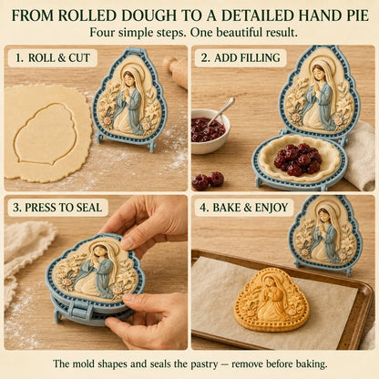 ⏳ Last Day 49% OFF – ✝️ 16-Design Christian Mini Pie Mold Collection | Reusable Embossed Molds for Shaping Detailed Jesus, Mary, Angels, Crosses, Dove & Faith-Inspired Pies 🥧✨