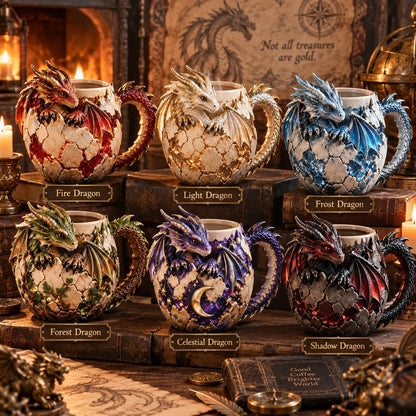 ⏳ Last Day 49% OFF – 🐉 Dragonbound Realms™ Sculpted Dragon Mug Collection | 6 Fantasy Realm Designs with Raised 3D Dragon Details ☕