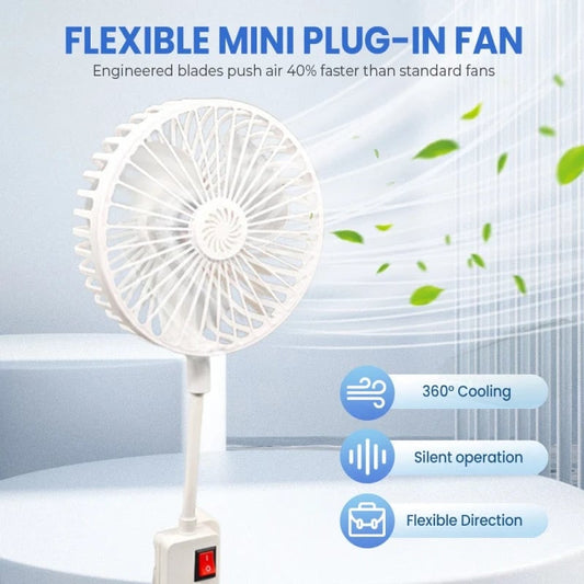 🌀🌿 360° bendable fan – quiet, scent slot, portable & cools every corner!