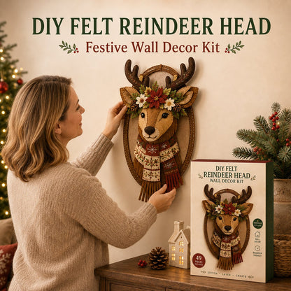 ⏳ Last Day 49% OFF – 🎅 Beginner-Friendly 52-Piece DIY Layered Felt Santa Wall Decor Kit | Complete Kit with All Tools & Step-by-Step Guide Included 💕