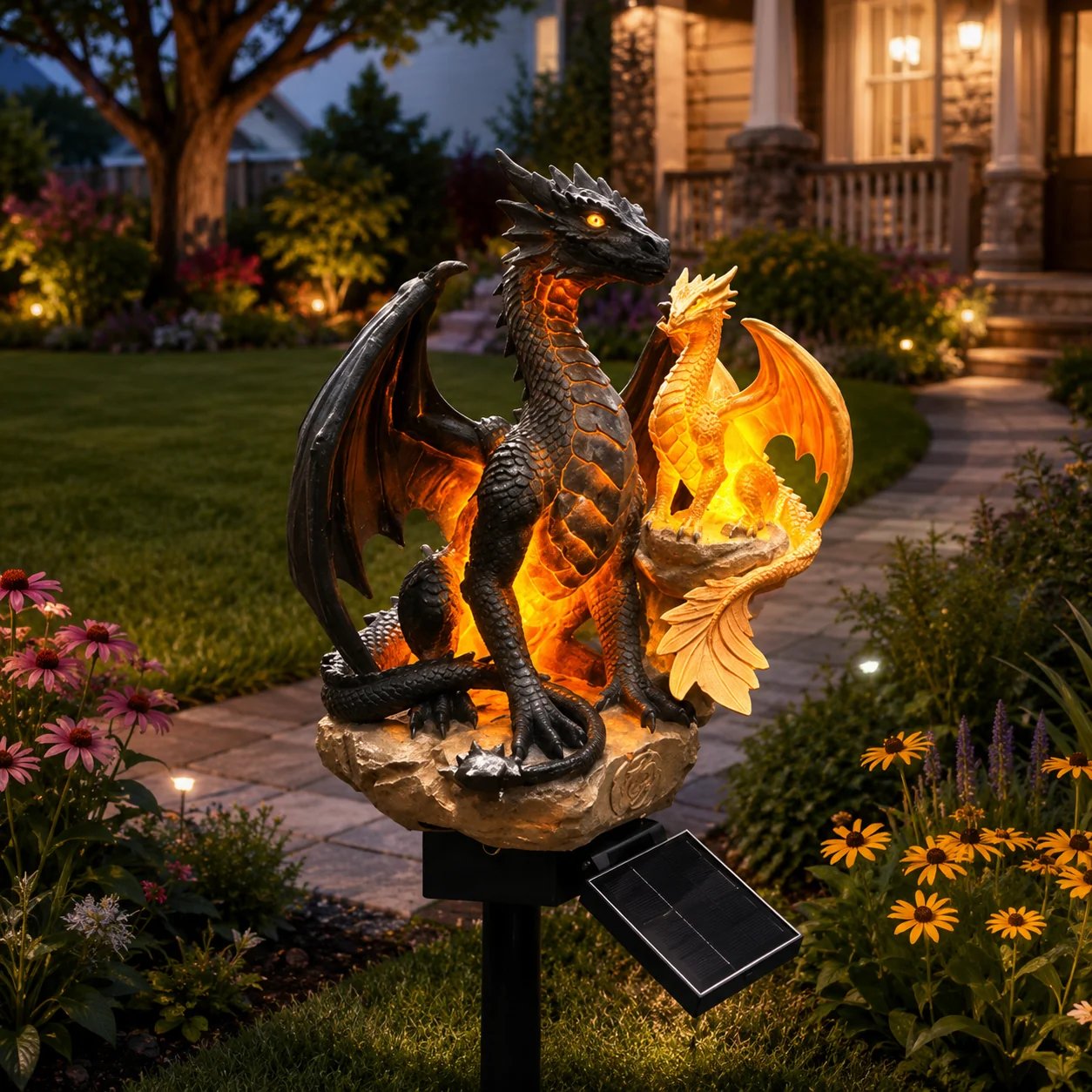 🔥HOT SALE🔥Amethyst Crystal Dragon🐉Solar Dragon Crystal Garden Light