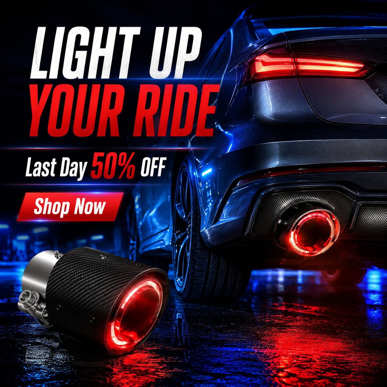 fire-breathing illuminated Exhaust Pipe