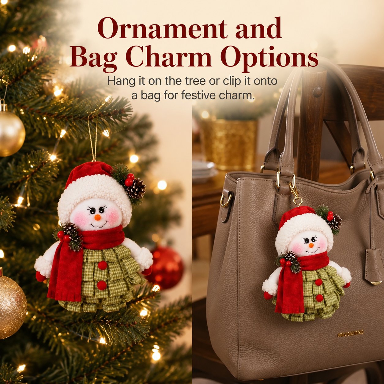 🔥 LAST DAY 49% OFF – ☃️ DIY Christmas Snowman Craft Kit | Layered Fabric Keepsake for Tabletop Display, Tree Hanging & Festive Bag Decor 🎄✨