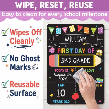 First & Last Day School Sign – Double-Sided Chalkboard for Every Milestone
