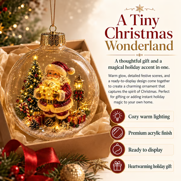🎄Glowing Christmas Diorama Ornament – Buy 2 Get 1 Free
