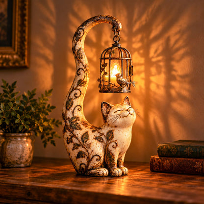 🐈‍⬛Vintage Cat Lantern Sculpture Lamp - A Little Guardian of Warmth, Memories & Cozy Corners🐈‍⬛